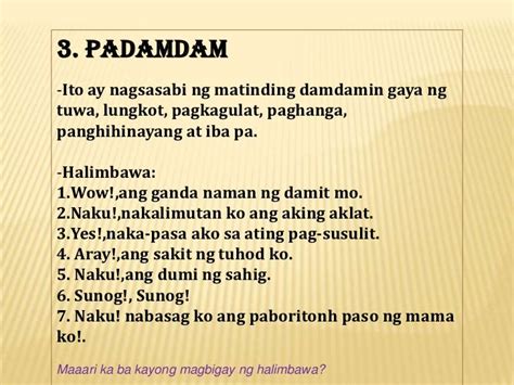 MGA PANDAMDAM (Tagalog).
